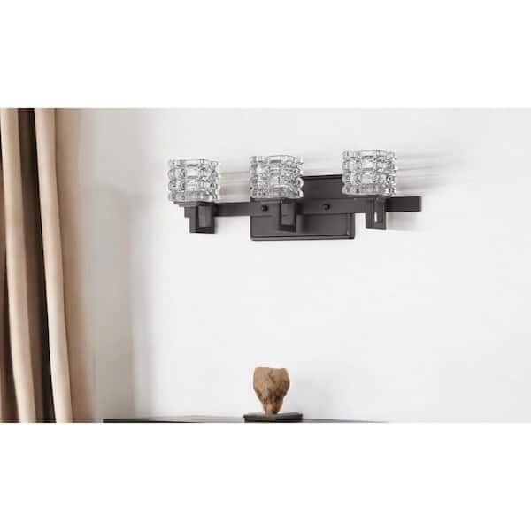 5.75 in. Clear and White Indoor Hardwired Sconce with LED Bulbs Included