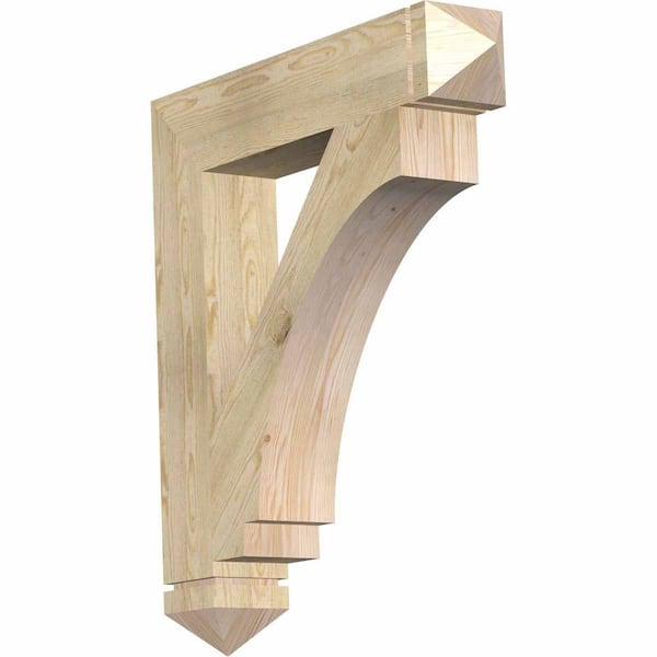 Ekena Millwork 6 in. x 38 in. x 34 in. Douglas Fir Imperial Arts and Crafts Rough Sawn Bracket