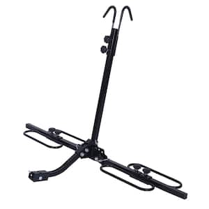 2 Bike Bicycle Folding Receiver Platform Hitch Rack 2 in. Black