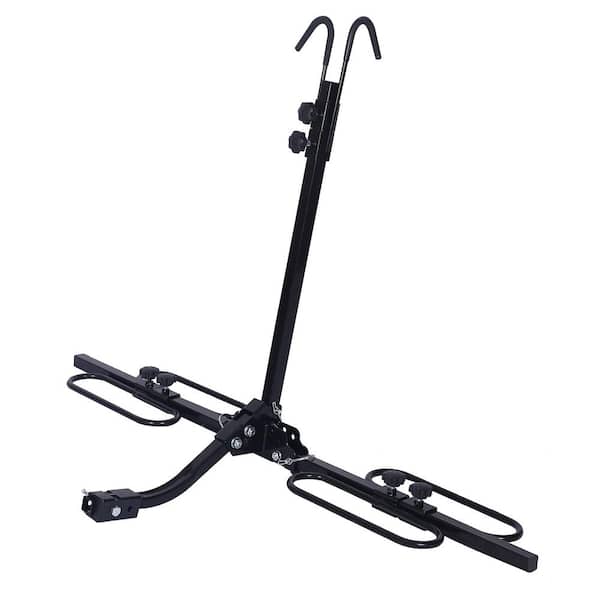 Tunearary 2 Bike Bicycle Folding Receiver Platform Hitch Rack 2 in. Black