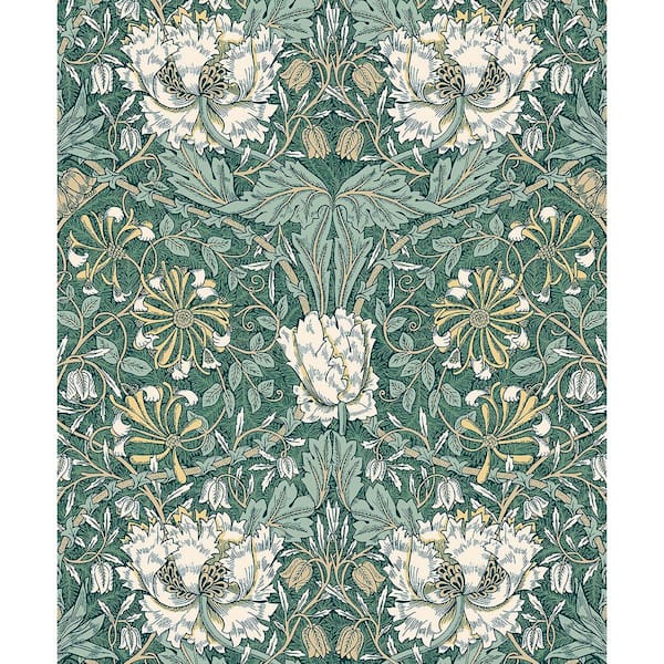 Seabrook Designs Everglades and Buttercup Ogee Flora Unpasted Nonwoven Paper Wallpaper Roll 57.5 sq. ft.
