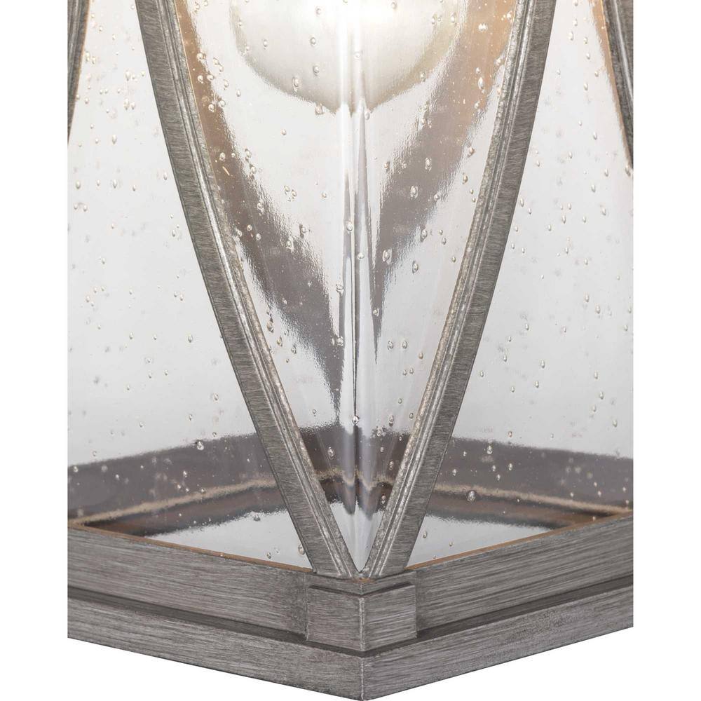 Abbott Antique Pewter Outdoor Hanging Lantern with Seeded Glass