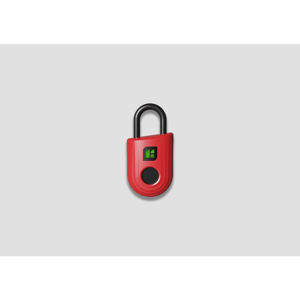 Red Keyless Fingerprint Padlock with Mobile App