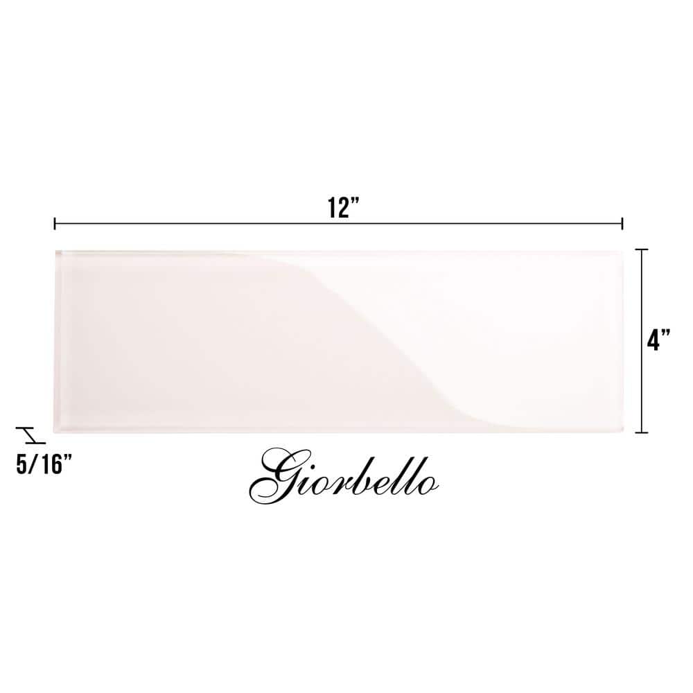 Rose Pale Pink 4" x 12" Glass Subway Wall Tile