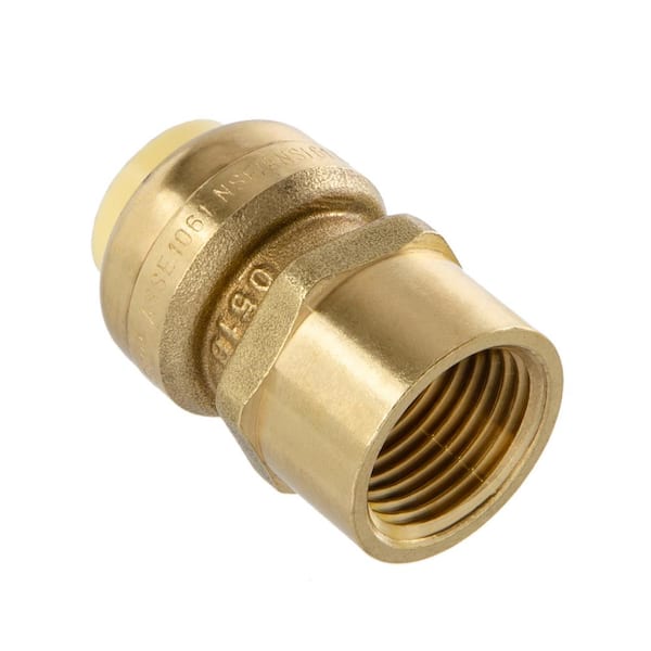 1/2 in. Push-Fit x 1/2 in. Female Pipe Thread Brass Coupling (4-Pack)