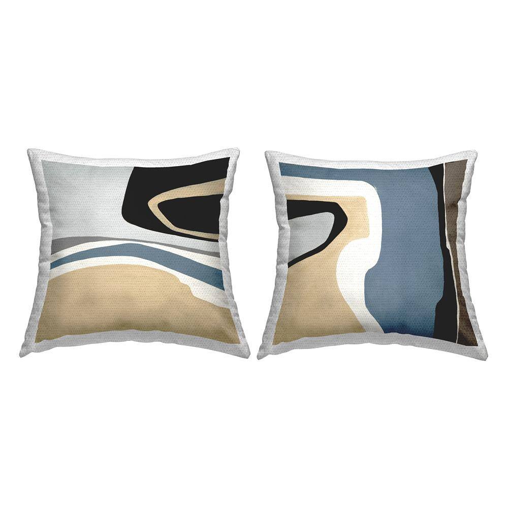 Modern Curved Abstraction Tan Square Outdoor Throw Pillow 2-Pack price history on PriceWatchPro