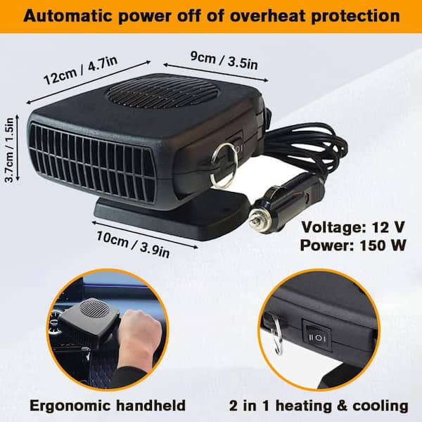cigarette lighter powered fan 12-volt for car 15cm for with clamp base loaded clamp allows for easy mounting or permanent installation with included hardware F4310 360-Degree Rotating Adjustable Car