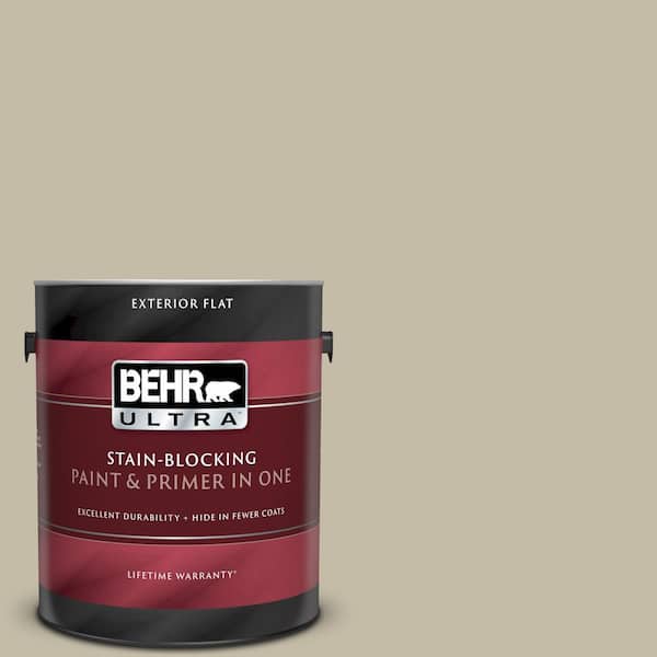 BEHR ULTRA 1 gal. #UL190-8 Celery Powder Flat Exterior Paint and Primer in One