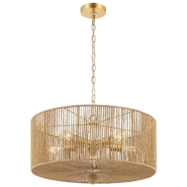 SAFAVIEH Mamba 4-Watt 5-Light Natural Pendant Light with Paper Shade