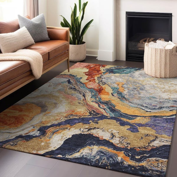 Chantille Machine Washable Indoor/Outdoor Abstract ACN1908 Linen 3 ft. x 5 ft. Accent Rug