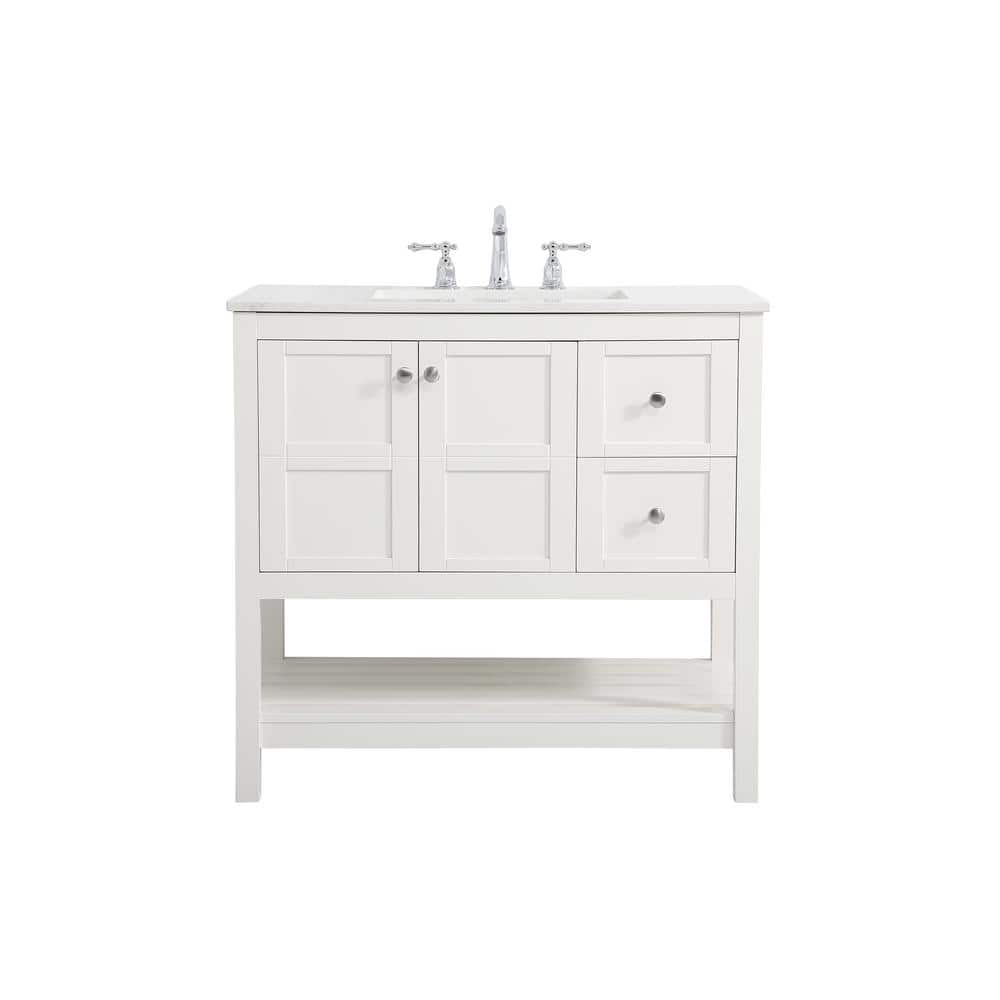 Timeless Home 36 in. W x 22 in. D x 34 in. H Single Bathroom Vanity in Whit