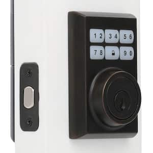 Z-Wave SmartCode 910 Contemporary Venetian Bronze Single Cylinder Electronic Deadbolt Featuring SmartKey Security
