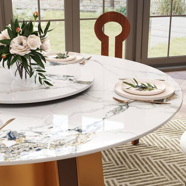 Magic Home 53.1 in. Ink Rotable Lazy Susan Sintered Round