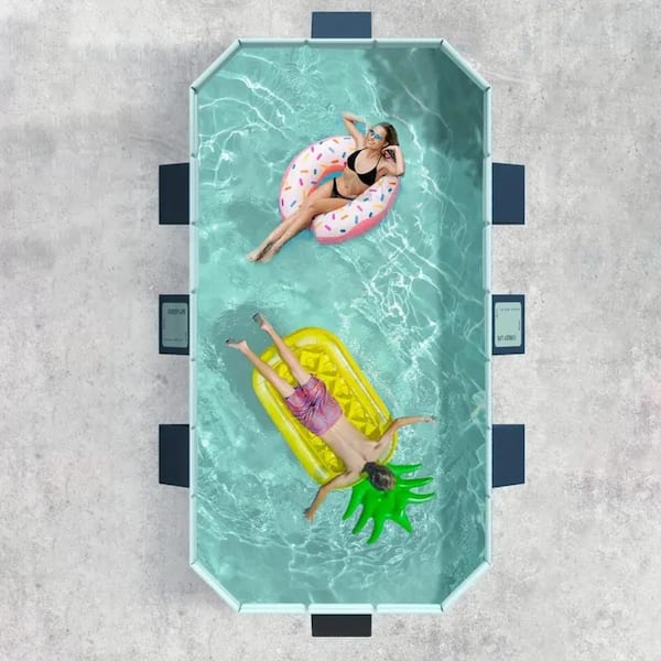 Aionor 8.5ft PVC Folding Pool 450GAL Large Outdoor Backyard