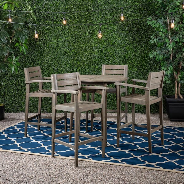 Stamford Grey 5-Piece Wood Outdoor Patio Dining Set