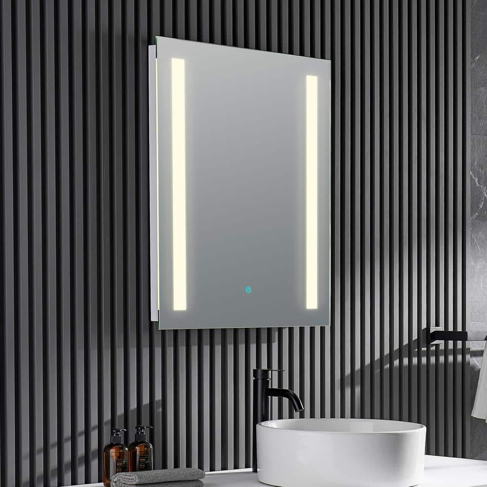 Mantra 24 in. W x 30 in. H Frameless Rectangular LED Bathroom Mirror with D