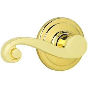 Kwikset Lido Polished Brass Exterior Entry Door Handle and Single 