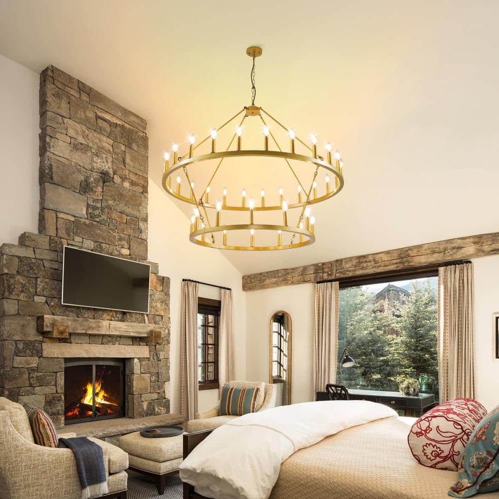 chandelier シェルフ Cusp Barn FC4002 6-Light Brushed White Farmhouse Antler