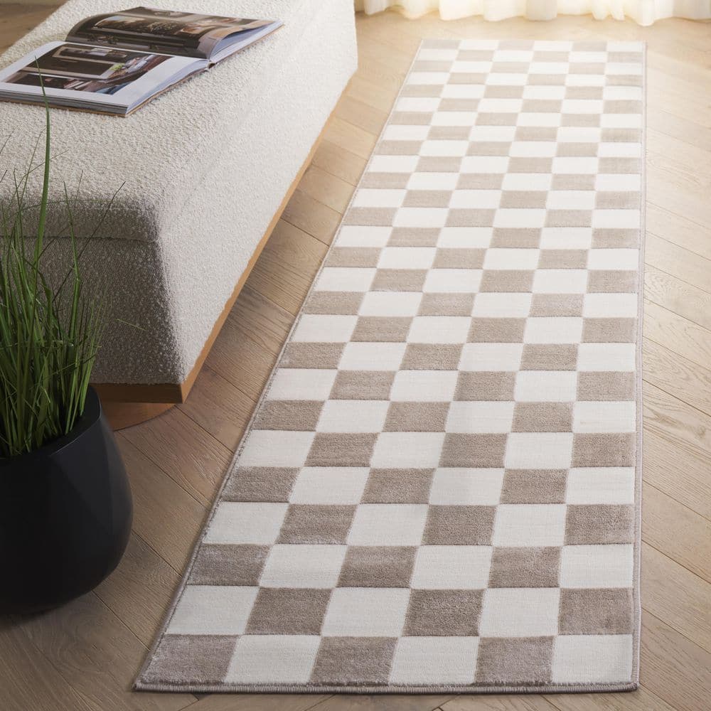 Groove 2 x 6 Ivory/Beige Check Runner Rug price history on PriceWatchPro