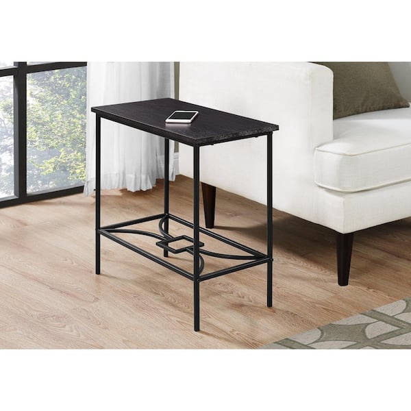 Unbranded Cappuccino Accent Table with Black Metal