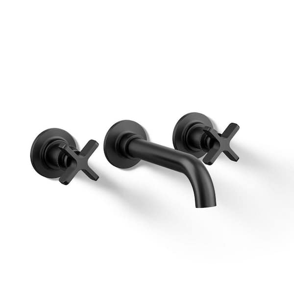KOHLER Castia By Studio McGee Wall-Mount Bathroom Sink Faucet Trim 1.2 GPM in Matte Black