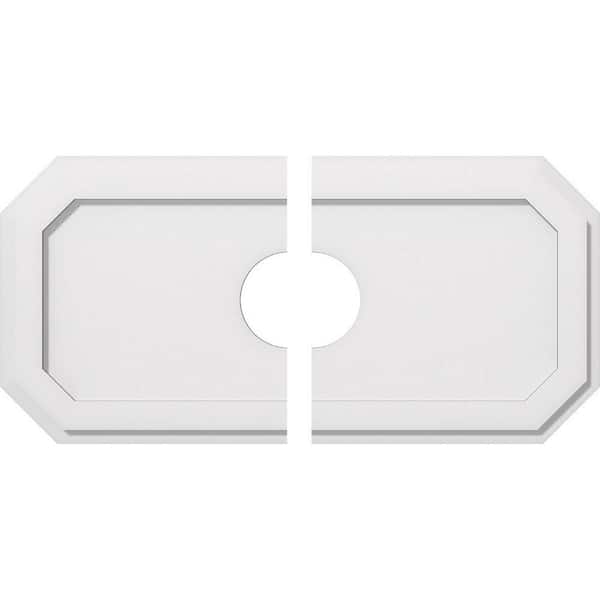 Ekena Millwork 30 in. W x 15 in. H x 5 in. ID x 1 in. P Emerald Architectural Grade PVC Contemporary Ceiling Medallion (2-Piece)