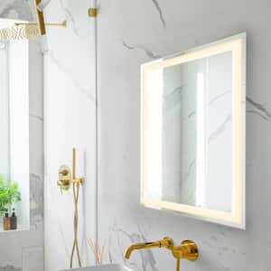 Remy 24 in. W x 34 in. H Small Rectangular Frameless Antifog Front-Lit Wall Bathroom Vanity Mirror with Smart Touch