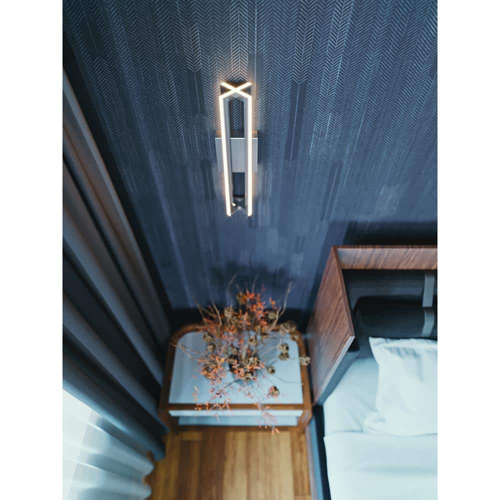 Cass 16" Black Steel Dimmable LED Wall Sconce