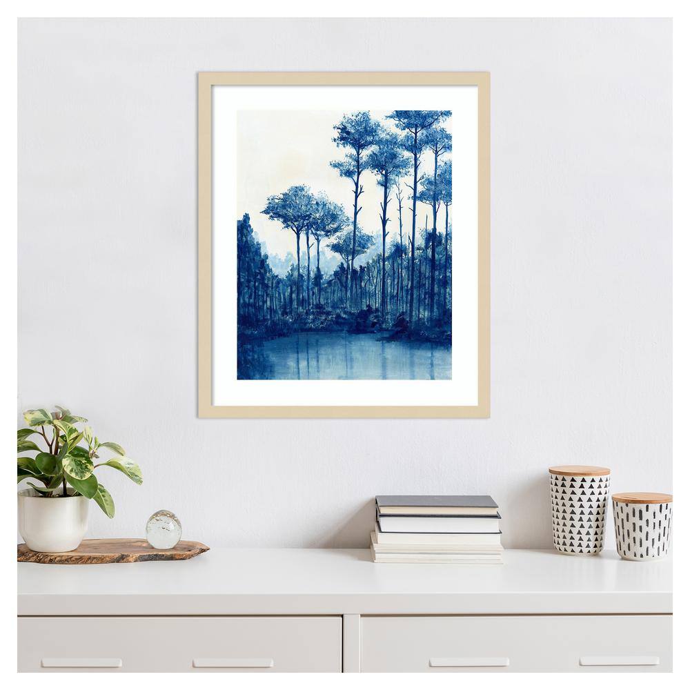 Liberty Blue Landscape I Framed Graphic Art Print in Natural Wood