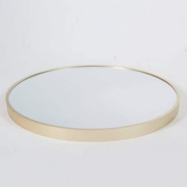 EPOWP 32 in. W x 32 in. H Large Round Metal Framed Wall Bathroom Vanity Mirror in Gold