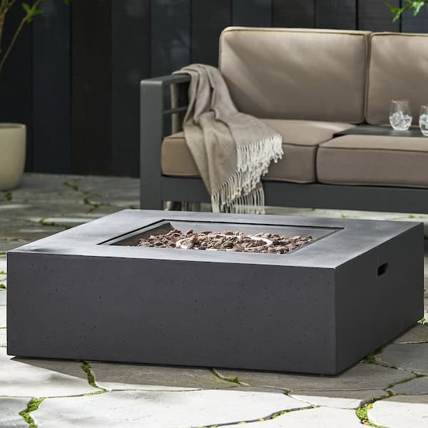 40 in. Dark Grey Square Propane Outdoor Fire Pit