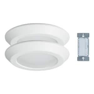 6 in. Tunable CCT Smart Integrated LED White Recessed Light Trim and In-Wall Accessory Dimmer use w/Home Lights (2-Pack)