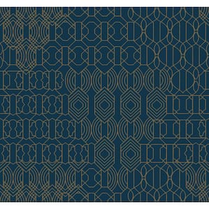 60.75 sq.ft. Blue Modern Chandelier Wallpaper