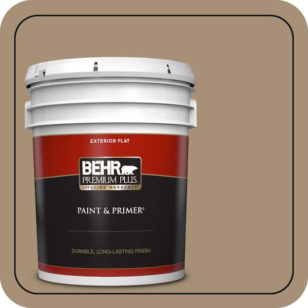 BEHR PREMIUM PLUS 5 gal. #N300-5 Hidden Treasure Flat Exterior Paint & Primer