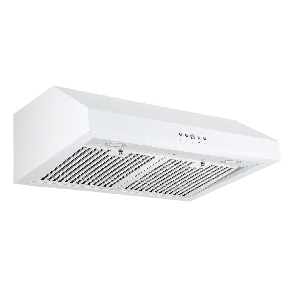 30 in. 440 CFM Ducted Under Cabinet Range Hood in White with LED Lights