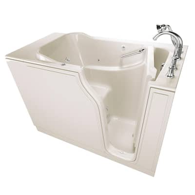 Gelcoat Value Series 52 in. Right Hand Walk-In Whirlpool Bathtub in Linen