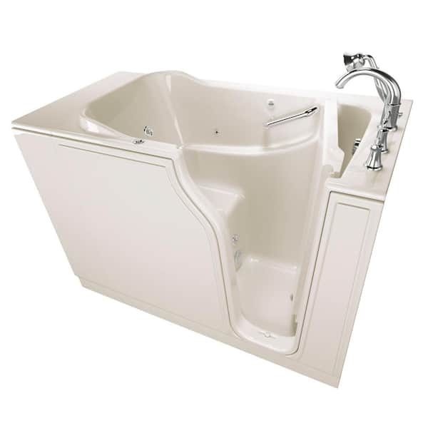 American Standard Gelcoat Value Series 52 in. Right Hand Walk-In Whirlpool Bathtub in Linen