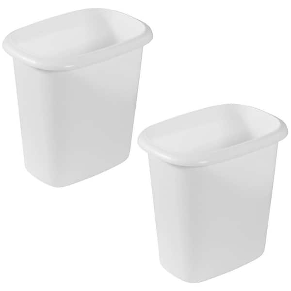 6-Quart Bedroom, Bathroom, and Office Wastebasket Trash Can, 2-Pack