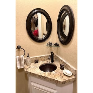 Self-Rimming Small Round Hammered Copper Bathroom Sink in Oil Rubbed Bronze