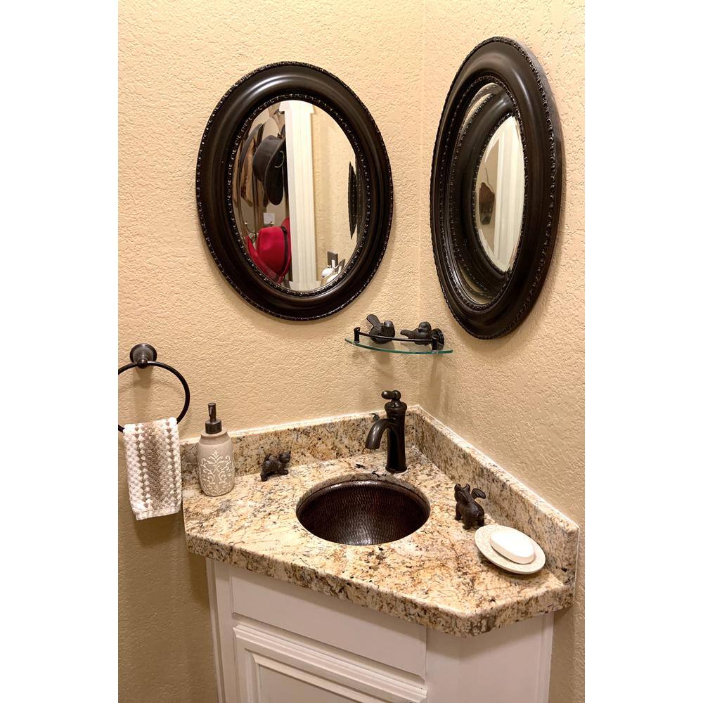 12" Round Hammered Copper Bathroom Sink