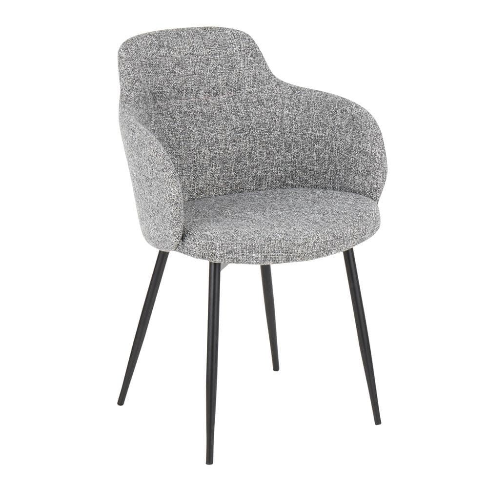 Lumisource Grey Noise Fabric and Black Metal Boyne Chair CH-BOYNE BKDGY ...