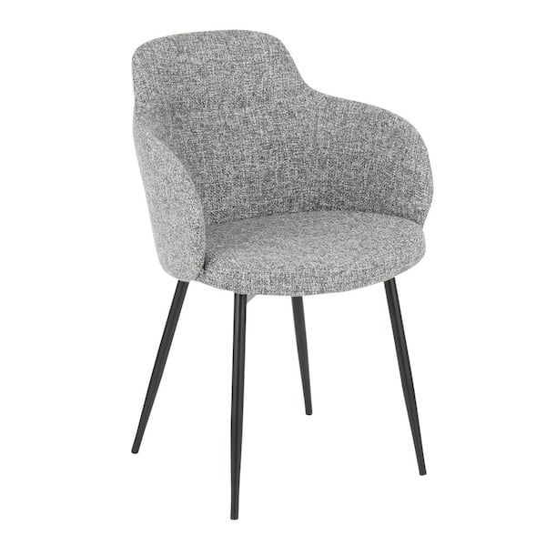 Lumisource Grey Noise Fabric and Black Metal Boyne Chair