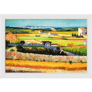 The Harvest by Vincent Van Gogh Galerie White Framed Nature Oil Painting Art Print 28 in. x 40 in.