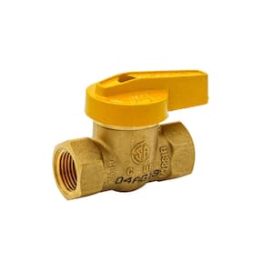 3/8 in. Brass Lever-Handle FPT 1-Piece Body Gas Ball Valve