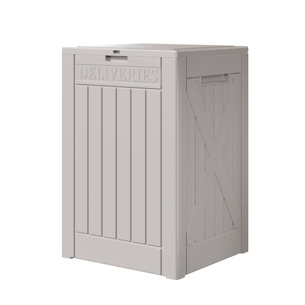 48 gal. Resin Package Delivery Box for Outdoor, Storage Deck Box, Light Brown