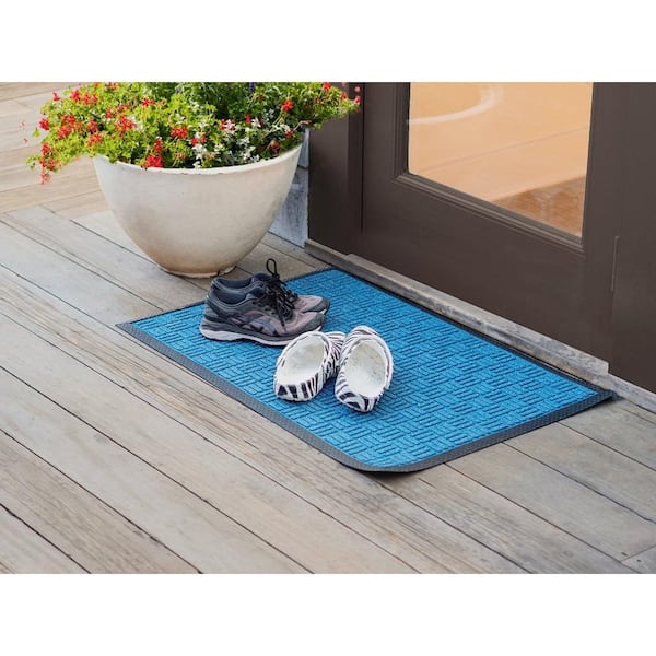 Envelor Indoor Outdoor Doormat Black 24 in. x 36 in. Chevron Floor