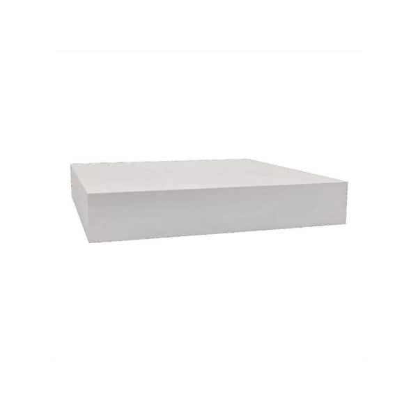 Benjara White Finish Square Thick Wooden Durable Riser Display Platform