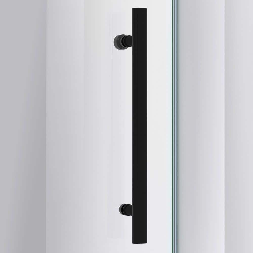 Matte Black Frameless Sliding Shower Door with Clear Glass