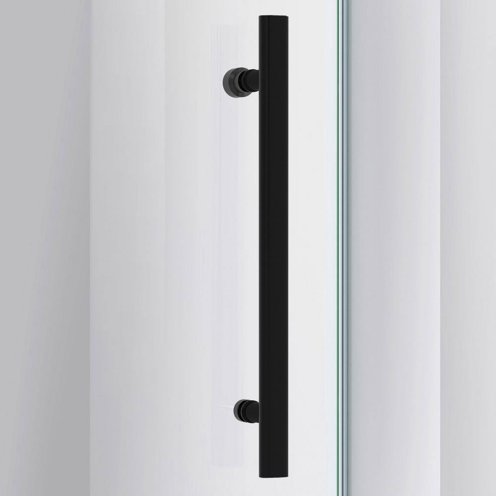 Matte Black Frameless Sliding Tub Door with Clear Glass
