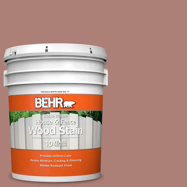 BEHR 5 gal. #S170-5 Smoke Bush Rose Solid Color House and Fence Exterior Wood Stain